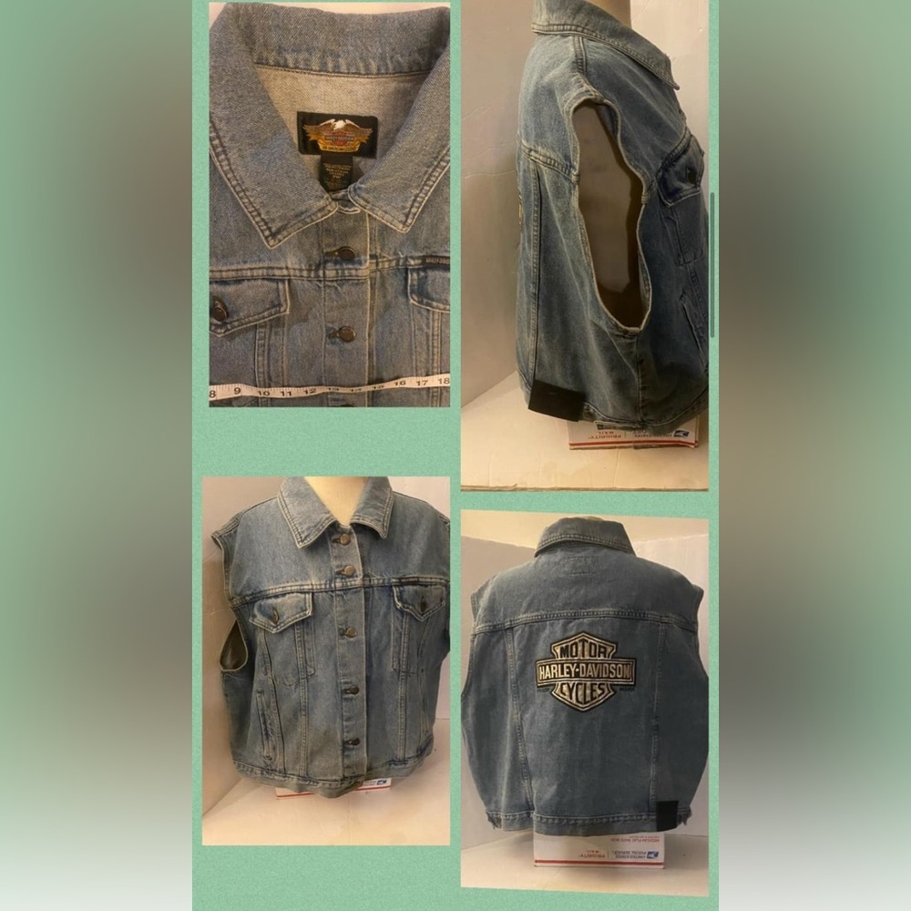 Harley Davidson Ladies 3X Vintage Jean Vest